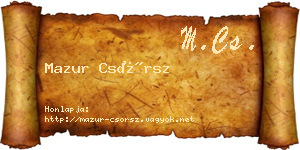 Mazur Csörsz névjegykártya